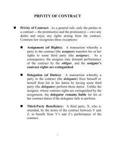 PRIVITY OF CONTRACT