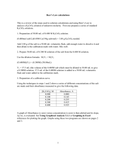 Beers Law Calculations