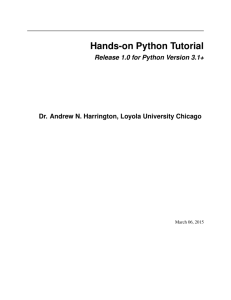 Hands-on Python Tutorial - Dr. Andrew Harrington
