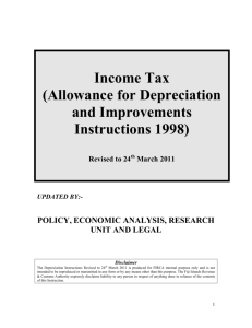 Income Tax (Allowance for Depreciation and Improvements
