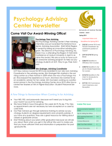 Psychology Advising Center Newsletter