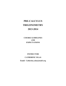 pre-calculus trigonometry 2013-2014