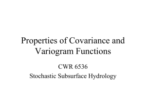 Properties of Covariance and Variogram functions