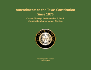 Amendments to the Texas Constitution Since 1876