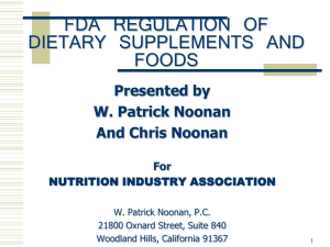 history of dietary supplement regulation
