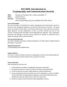 ECE 480X: Introduction to Cryptography and Communication Security