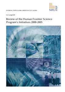 Review of the Human Frontier Science Program´s Initiaves