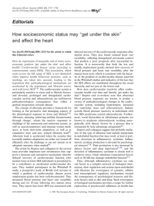 How socioeconomic status may ''get under the skin'' and affect the