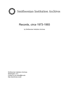 Records, circa 1973-1993 - Smithsonian Institution