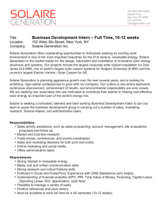 Business Development Intern – Full Time, 10-12 weeks