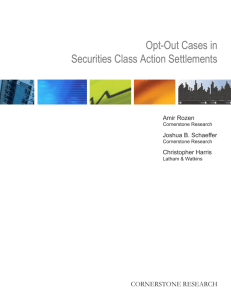 Opt-Out Cases Securities Class Action Settlements