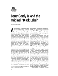 Berry Gordy Jr. and the Original “Black Label”