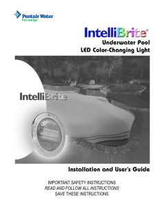 Manual del usuario de luces para piscinas IntelliBrite