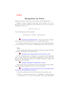 Integrate by parts