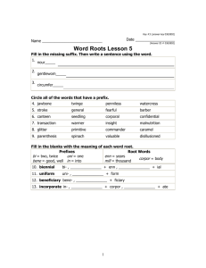 Word Roots Lesson 5