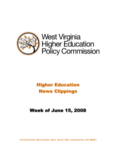 Higher Education News Clippings Week of June 15, 2008