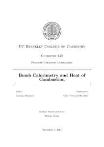 Bomb Calorimetry and Heat of Combustion