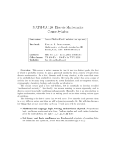 MATH-UA.120: Discrete Mathematics Course Syllabus