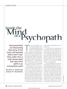 Inside the Mind of a Psychopath - Center for Integrative & Cognitive