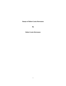 Essays of Robert Louis Stevenson By Robert Louis Stevenson