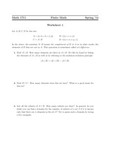 Math 1711 Finite Math Spring '14 Worksheet 1