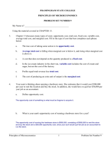 Principles of Microeconomics Problem Set 9 Model Answers