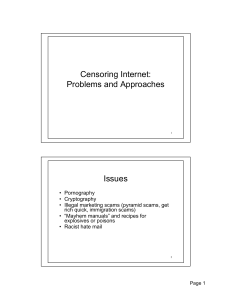 Censoring Internet: Problems and Approaches Issues