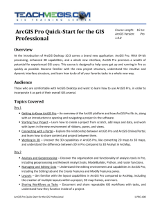 ArcGIS Pro Quick-Start for the GIS Professional