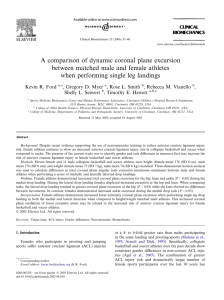 A comparison of dynamic coronal plane excursion between matched