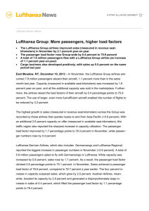 Lufthansa Group: More passengers, higher load factors