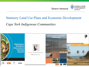 Statutory Land Use Plans and Economic Development Cape York