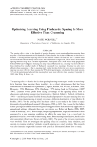 Optimising learning using flashcards: Spacing is