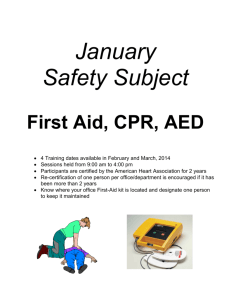 January 2014 - First Aid/CPR/AED