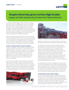 Temple University gives Leviton High Grades