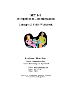 SPC 141 Interpersonal Communication