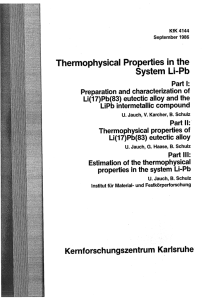 Thermophysical Properties in the System Li-Pb