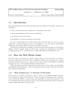 1.1 Introduction 1.2 How the Web Works Today