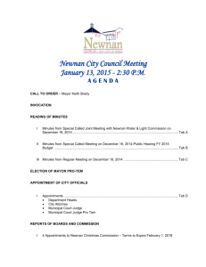2015.01.13 Agenda - the City of Newnan