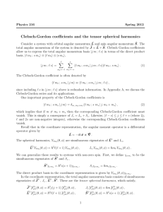 Clebsch-Gordon coefficients and the tensor spherical