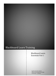 Blackboard Learn Training - Purdue University Calumet