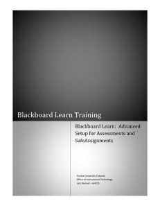 Blackboard Learn: Advanced Setup for Assessments and