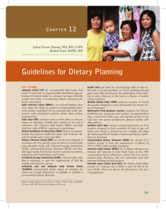 Guidelines for Dietary Planning