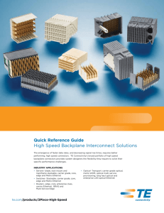 High Speed Backplane Interconnect Solutions