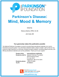 Mind, Mood & Memory - National Parkinson Foundation