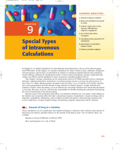 Special Types of Intravenous Calculations