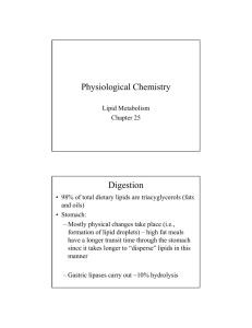 Lipid Metabolism: Chapter 25 – Sections 25.1