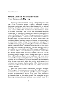 African-American Music as Rebellion