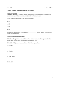 Math 1300 Section 4.1 Notes 1 Greatest Common Factor and