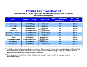 Energy Cost Calculator for Various Fuels
