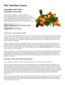 Harvard Article – Fruits & Veg